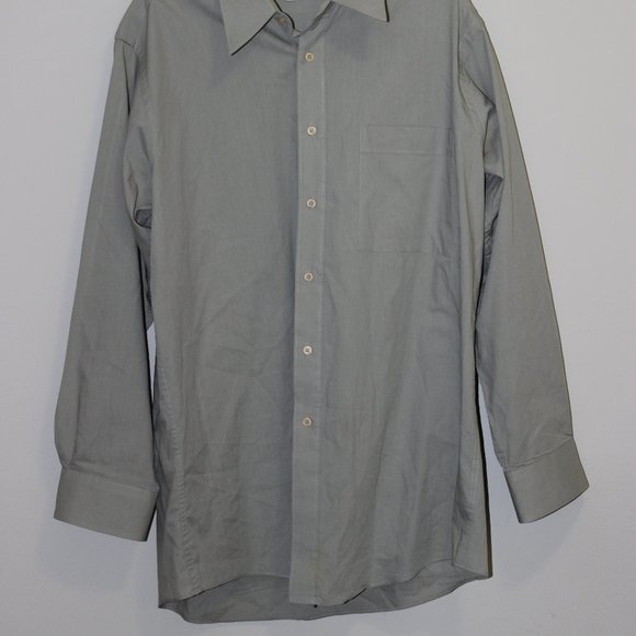 Single Needle LS Button Down Sage Green Shirt - Picture 2 of 4
